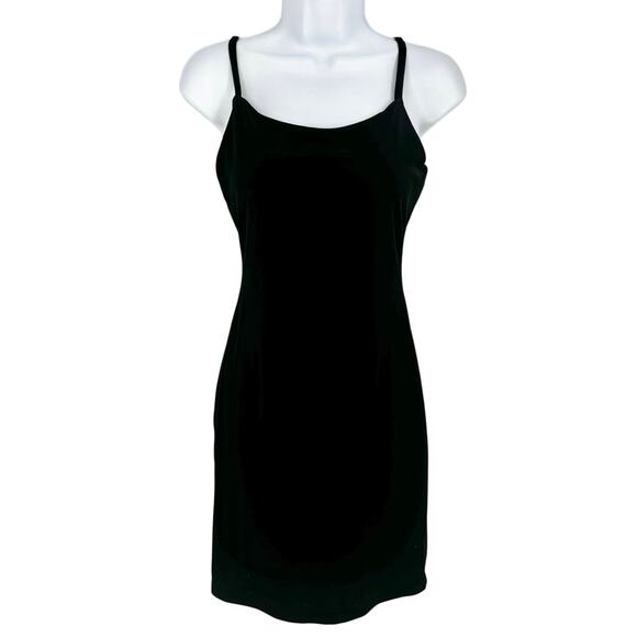 GB Black Velvet Stretch Bodycon Mini Dress Size M - Picture 1 of 5